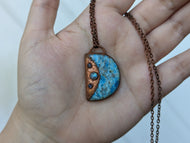 Handmade Apatite Crescent Moon Pendant
