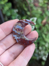 Load image into Gallery viewer, Scenic Red Moss Agate Crescent Moon Cabochons
