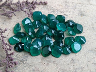 Green Onyx Cushion Facets - 7mm