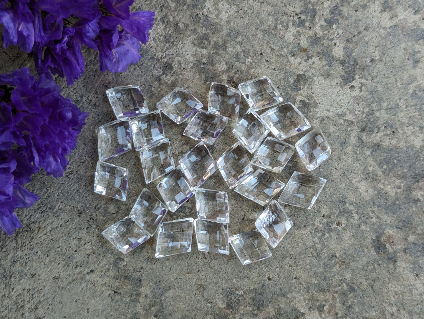 Clear Quartz Diamond Rose Cuts