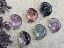 Load image into Gallery viewer, Fluorite Mini Carving - Hello Kitty on Crescent Moon
