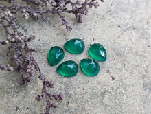 Load image into Gallery viewer, Green Onyx Rose Cut Teardrop Cabochons - 6x8mm
