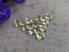 Load image into Gallery viewer, Lemon Quartz Rose Cut Square Facets - 8mm
