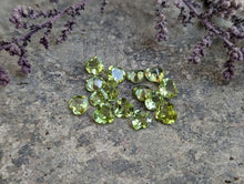 Load image into Gallery viewer, Peridot Heart Facets - 4mm
