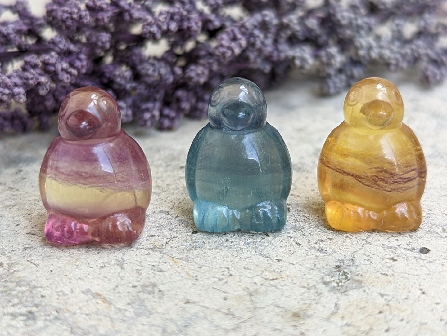 Fluorite Mini Carving - Penguin