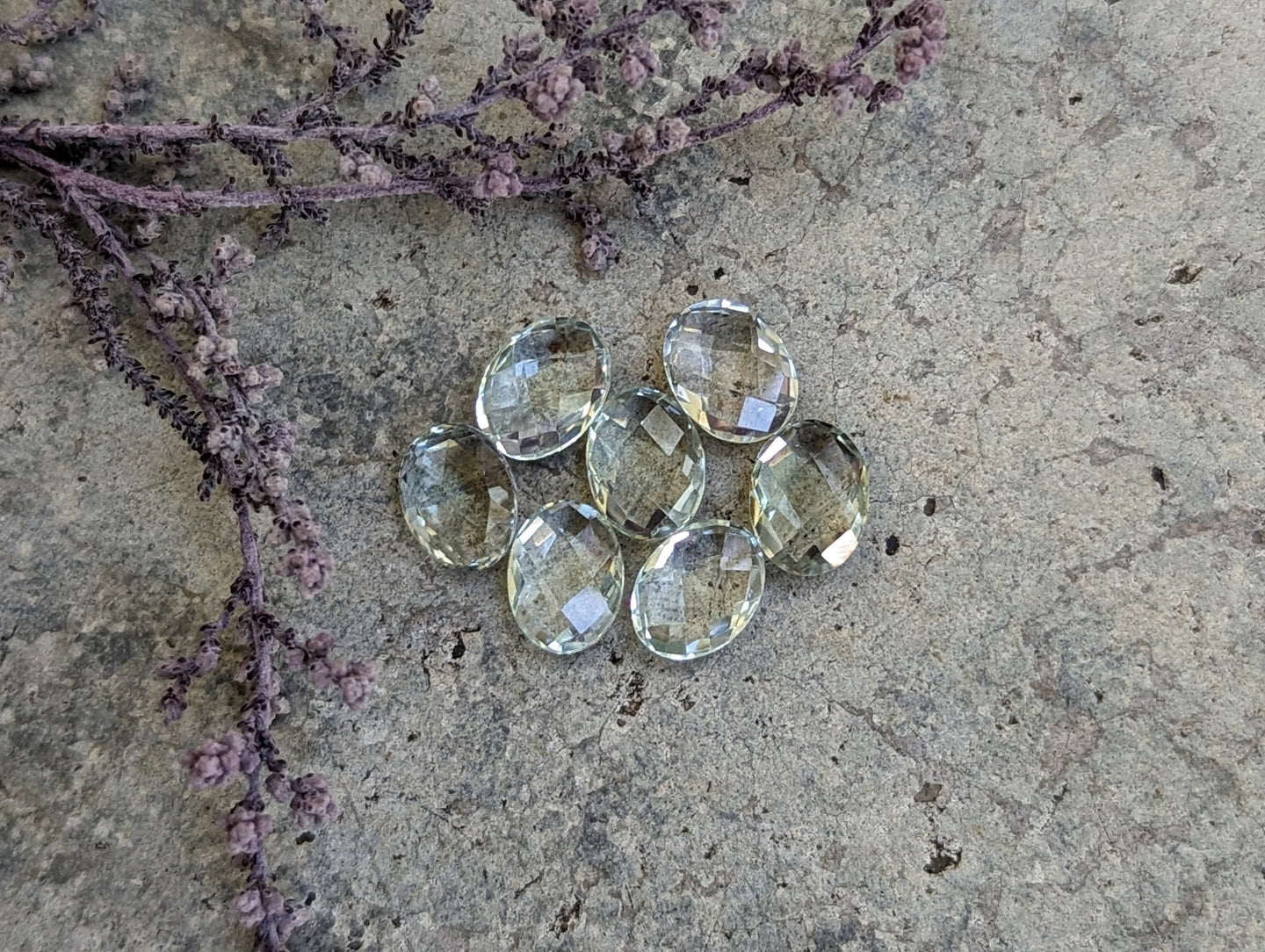 Prasiolite (Green Amethyst) Oval Rose Cuts - 6x8mm