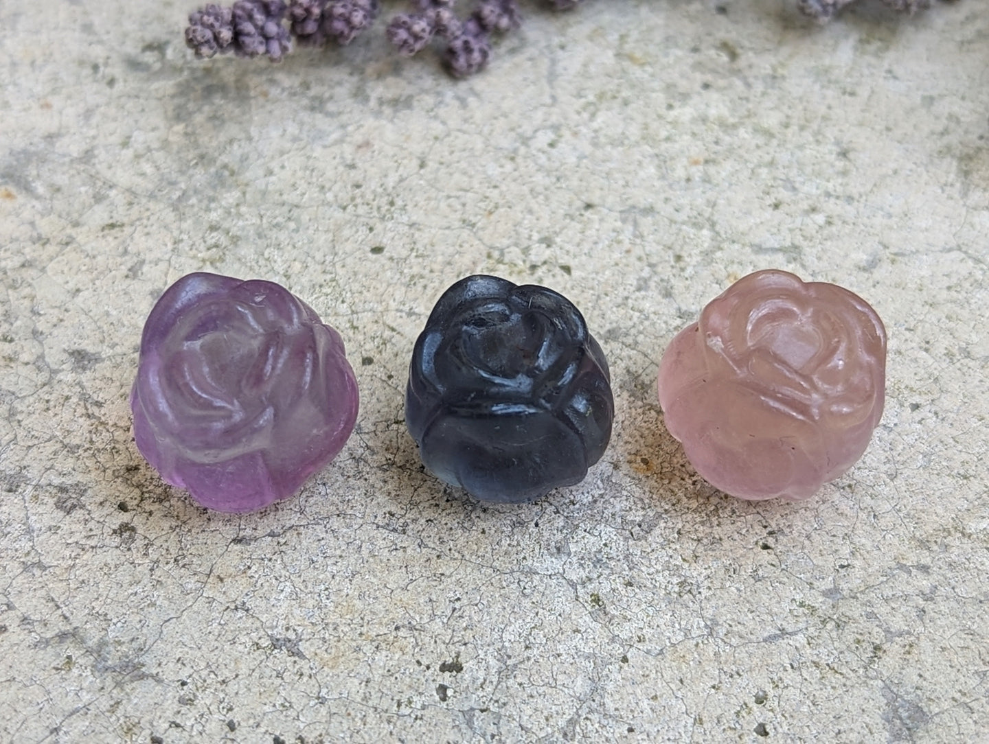 Fluorite Mini Carving - Roses