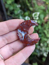 Load image into Gallery viewer, Scenic Red Moss Agate Crescent Moon Cabochons
