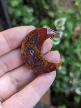 Load image into Gallery viewer, Scenic Red Moss Agate Crescent Moon Cabochons
