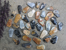 Load image into Gallery viewer, Maligano Jasper Coffin Cabochons (Drilled)
