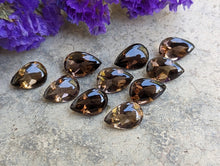 Load image into Gallery viewer, Smoky Quartz Domed Teardrop Facets - 8x12mm
