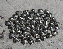 Load image into Gallery viewer, Pyrite Rose Cut Trillion Cabochons - 6mm

