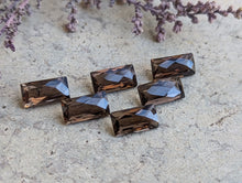 Load image into Gallery viewer, Smoky Quartz Baguette (Rectangle) Rose Cut Facets - 5x10mm
