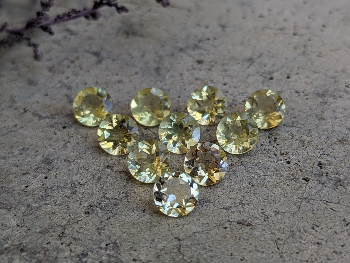 Lemon Quartz Round Facets - 8mm