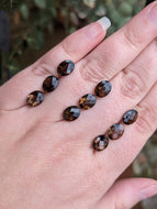Smoky Quartz Rose Cut Oval Facets - 6x8mm