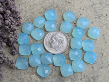 Load image into Gallery viewer, Blue Chalcedony Rose Cut Cushion (Square) Cabochons - 8mm
