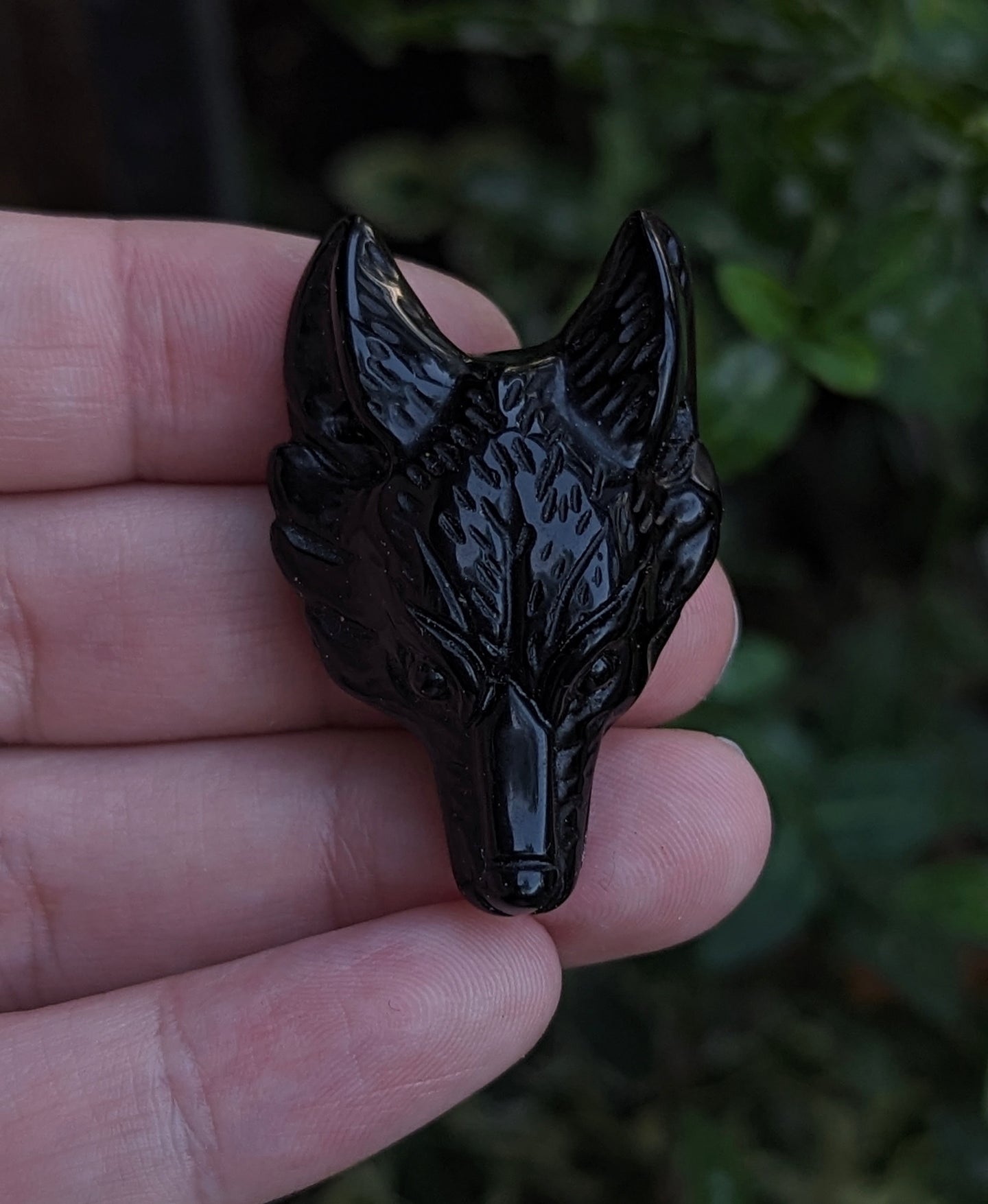 Obsidian Wolf Pendant