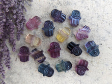 Load image into Gallery viewer, Fluorite Mini Carving - Hamsa
