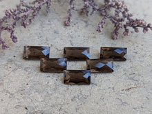 Load image into Gallery viewer, Smoky Quartz Baguette (Rectangle) Rose Cut Facets - 5x10mm
