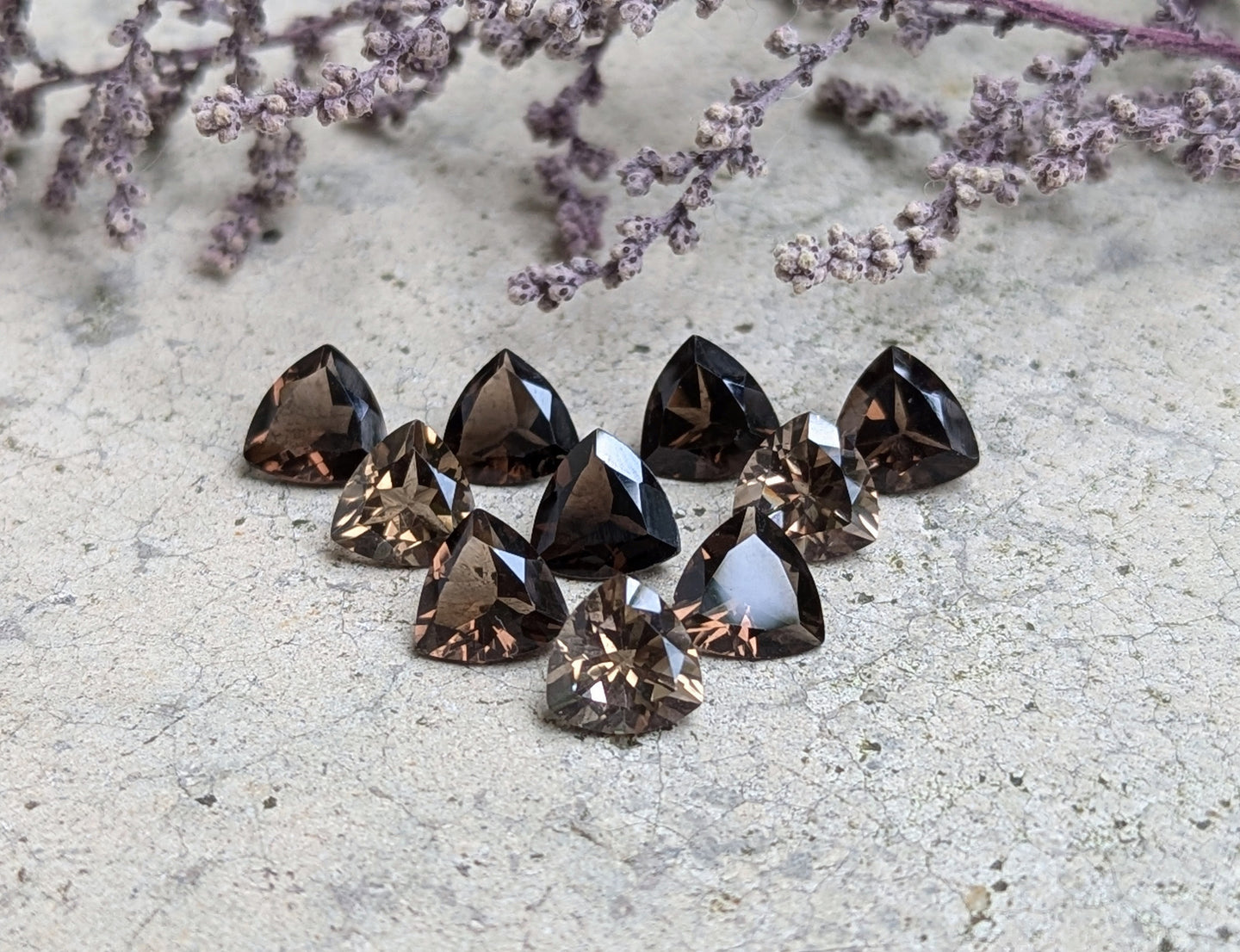 Smoky Quartz Trillion Facets - 8mm