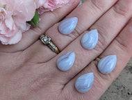 Blue Lace Agate Teardrop Cabochons - 10x15mm