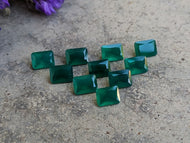 Green Onyx Octagon Facets - 6x8mm