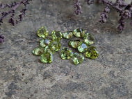 Peridot Heart Facets - 4mm