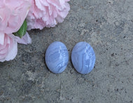 Blue Lace Agate Oval Cabochons - 13x18mm