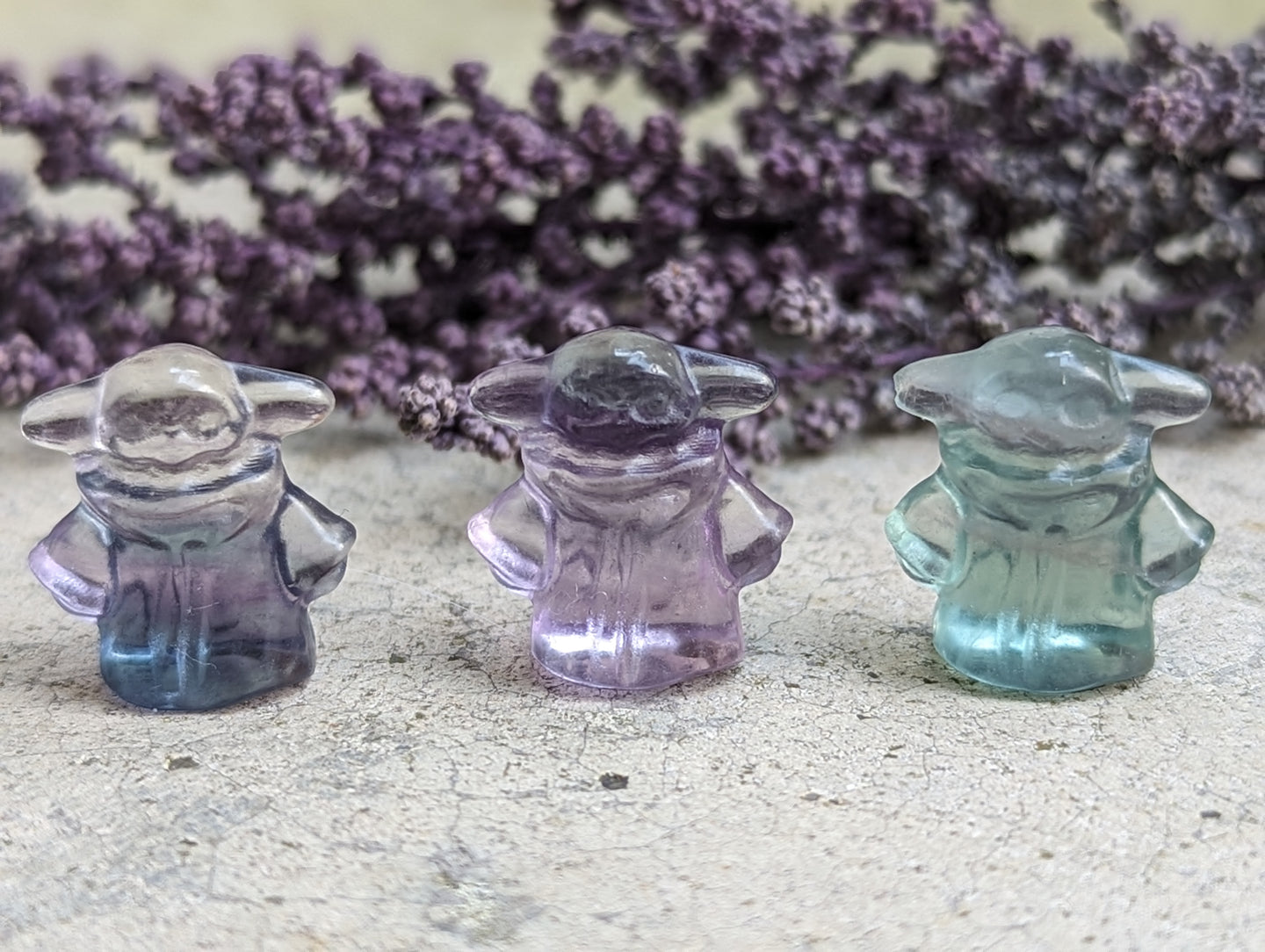 Fluorite Mini Carving - Grogu (Baby Yoda)