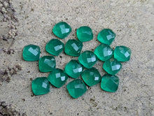 Load image into Gallery viewer, Green Onyx Rose Cut Cushion Cabochons - 7mm
