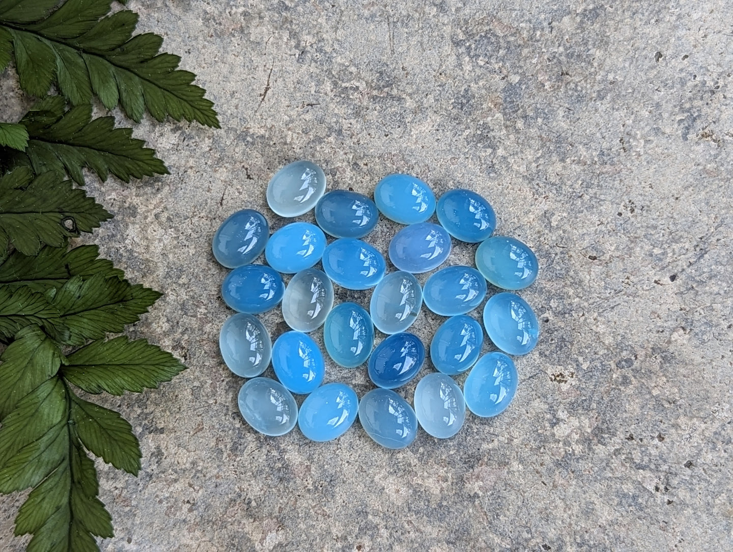 Blue Chalcedony Oval Cabochons - 6x8mm