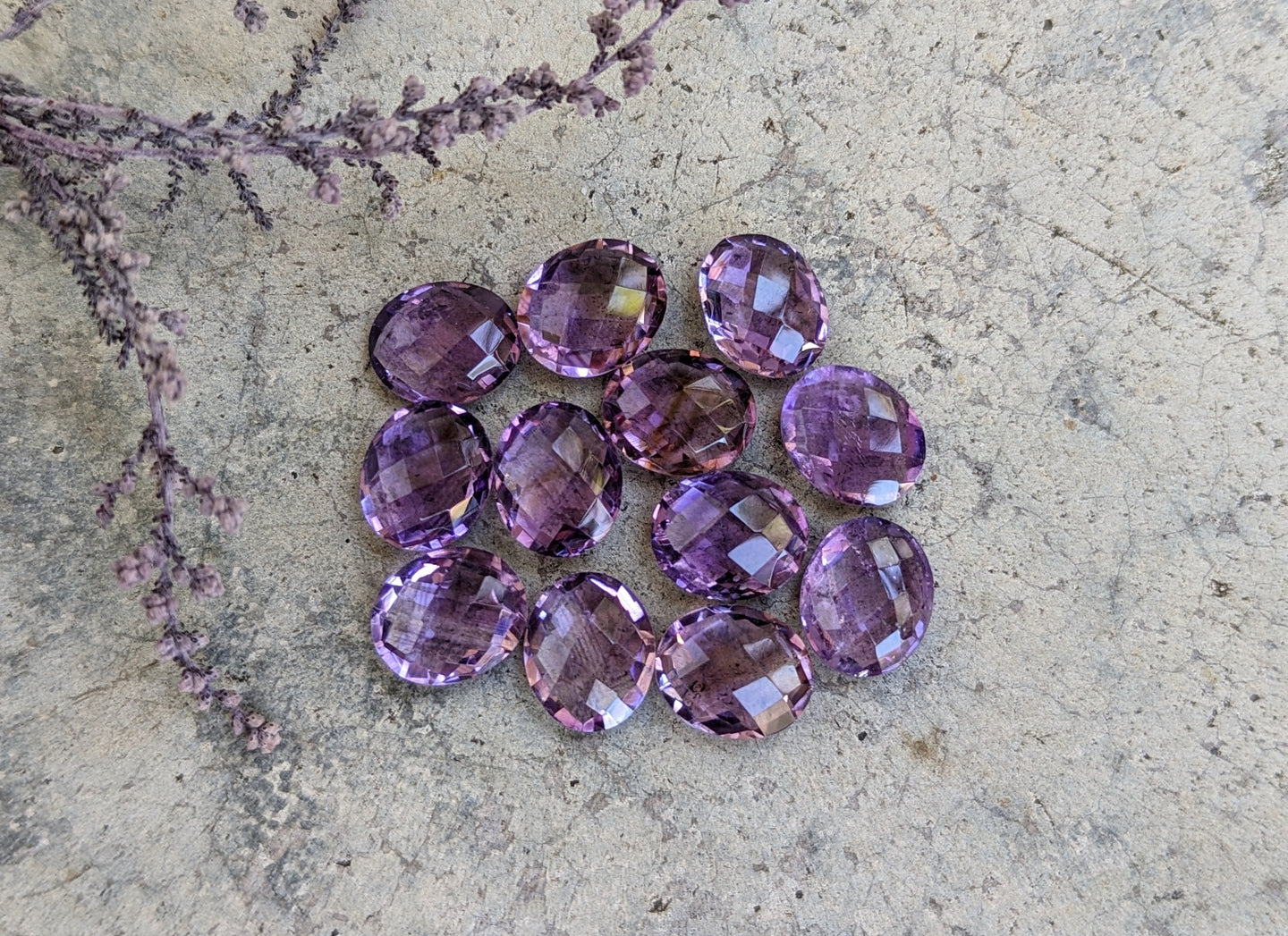 Amethyst Oval Rose Cuts - 10x12mm