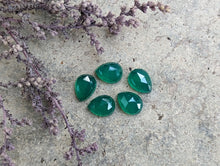 Load image into Gallery viewer, Green Onyx Rose Cut Teardrop Cabochons - 6x8mm
