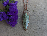 Handmade African Turquoise Arrowhead Pendant