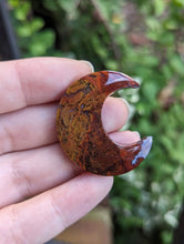 Load image into Gallery viewer, Scenic Red Moss Agate Crescent Moon Cabochons
