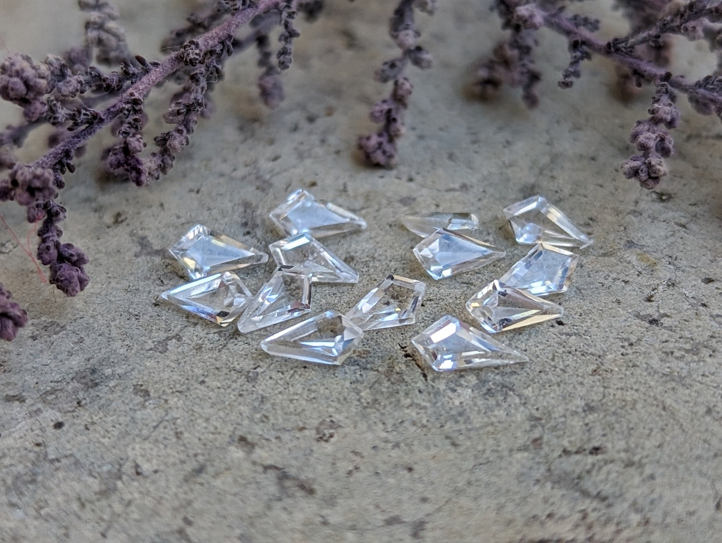 White Topaz Fancy Kite Facets