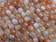 Load image into Gallery viewer, Peach Moonstone Cushion (Square) Cabochons - 5mm
