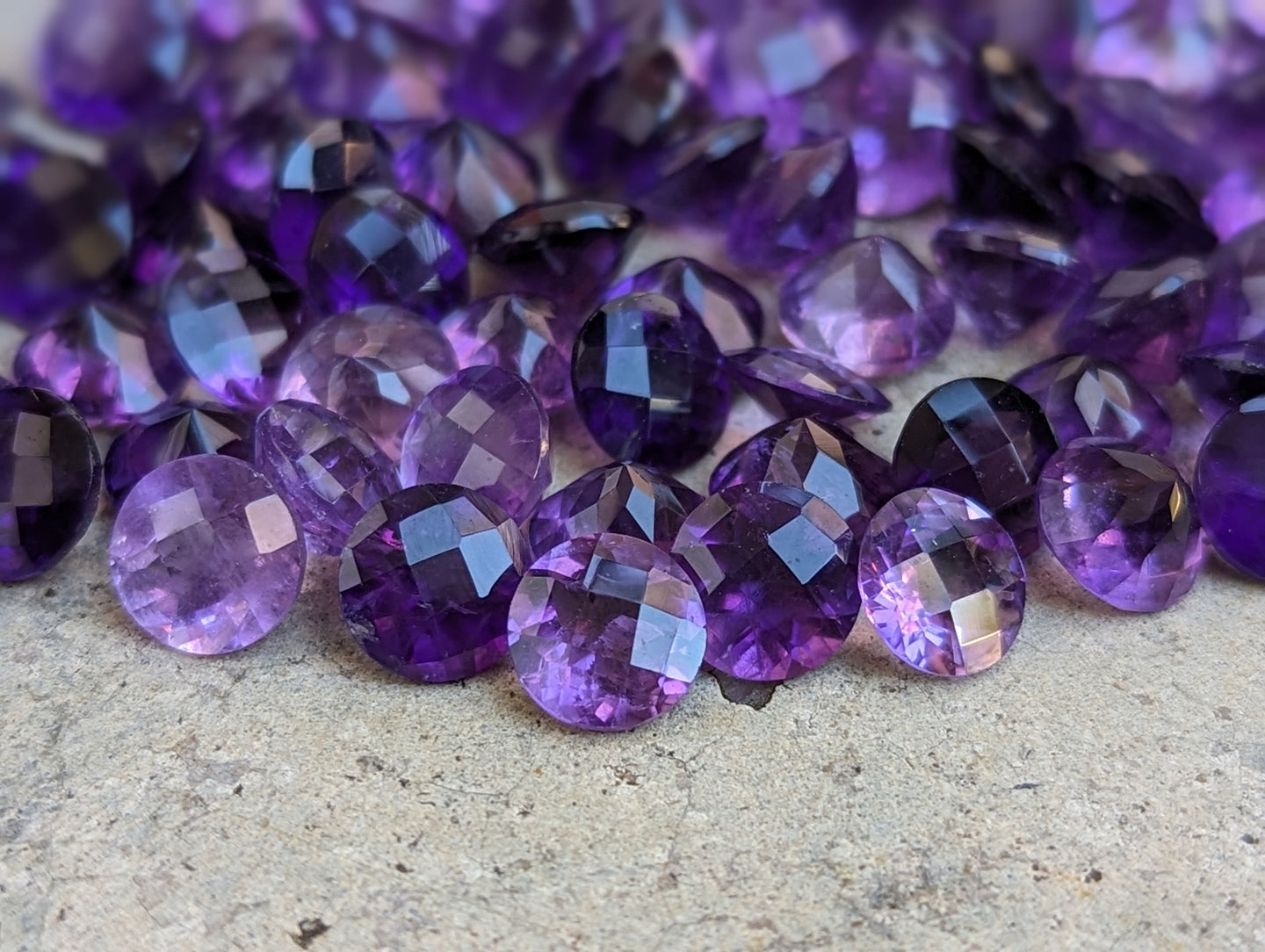 Amethyst Rose Cut Round Facets - 7mm
