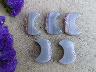 Amethyst and Agate Druzy Moons (Polished)