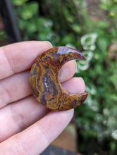 Load image into Gallery viewer, Scenic Red Moss Agate Crescent Moon Cabochons
