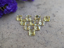 Load image into Gallery viewer, Lemon Quartz Rose Cut Square Facets - 8mm
