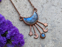 Load image into Gallery viewer, Labradorite Moons and Stars Pendant
