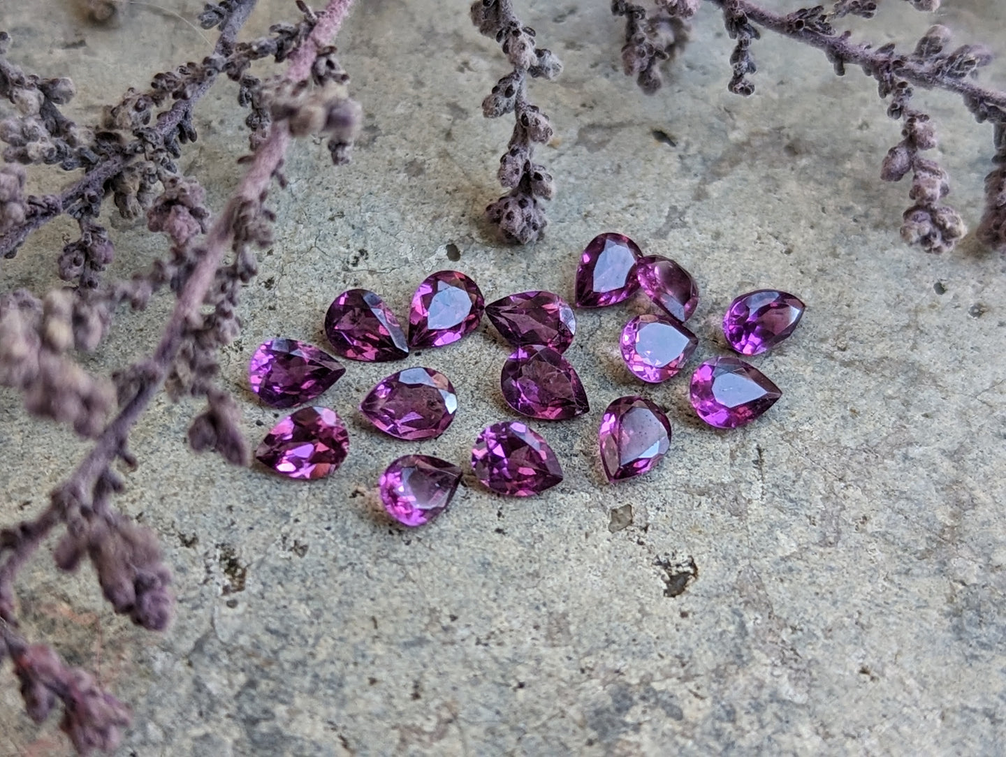 Umbalite (Purple Garnet) Teardrop Facets - 3x4mm