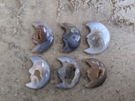 Druzy Agate Crescent Moons