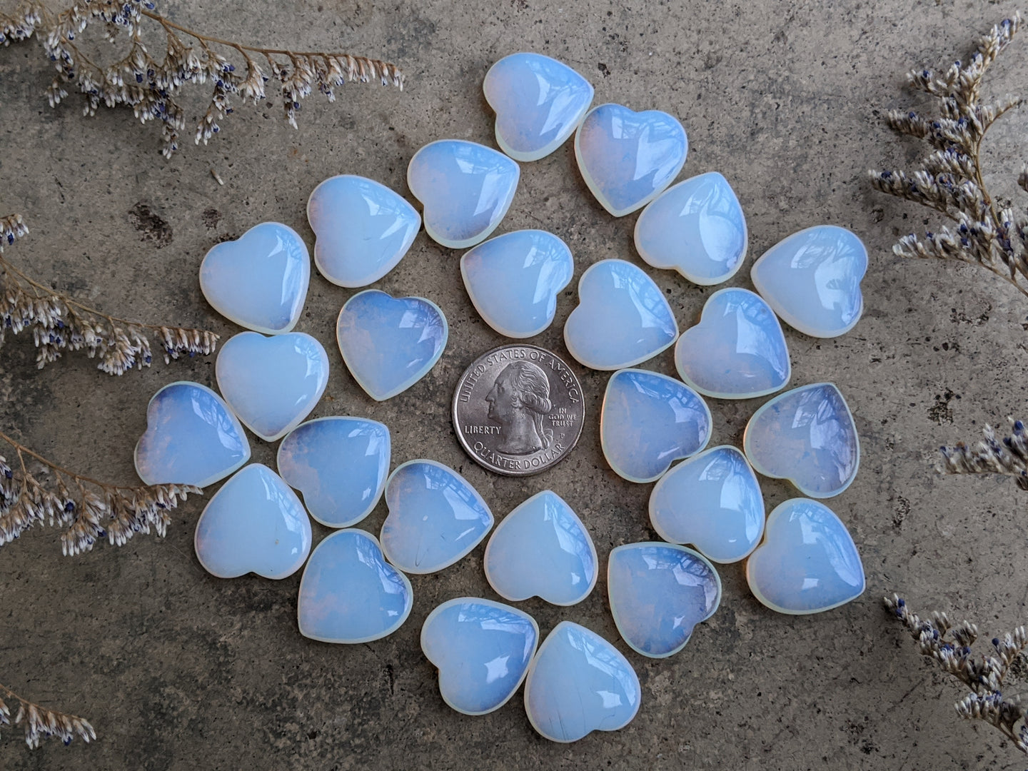 Opalite Mini Puffy Hearts