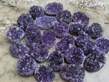 Load image into Gallery viewer, Amethyst Druzy Cabochons - Dark Purple
