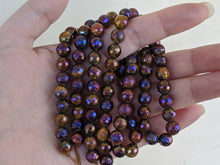 Load image into Gallery viewer, Tigers Eye (Mystic) Faceted Round Beads - 6mm and 8mm
