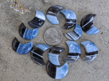 Load image into Gallery viewer, Blue Owyhee Opal Crescent Moon Cabochons

