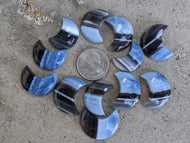 Blue Owyhee Opal Crescent Moon Cabochons