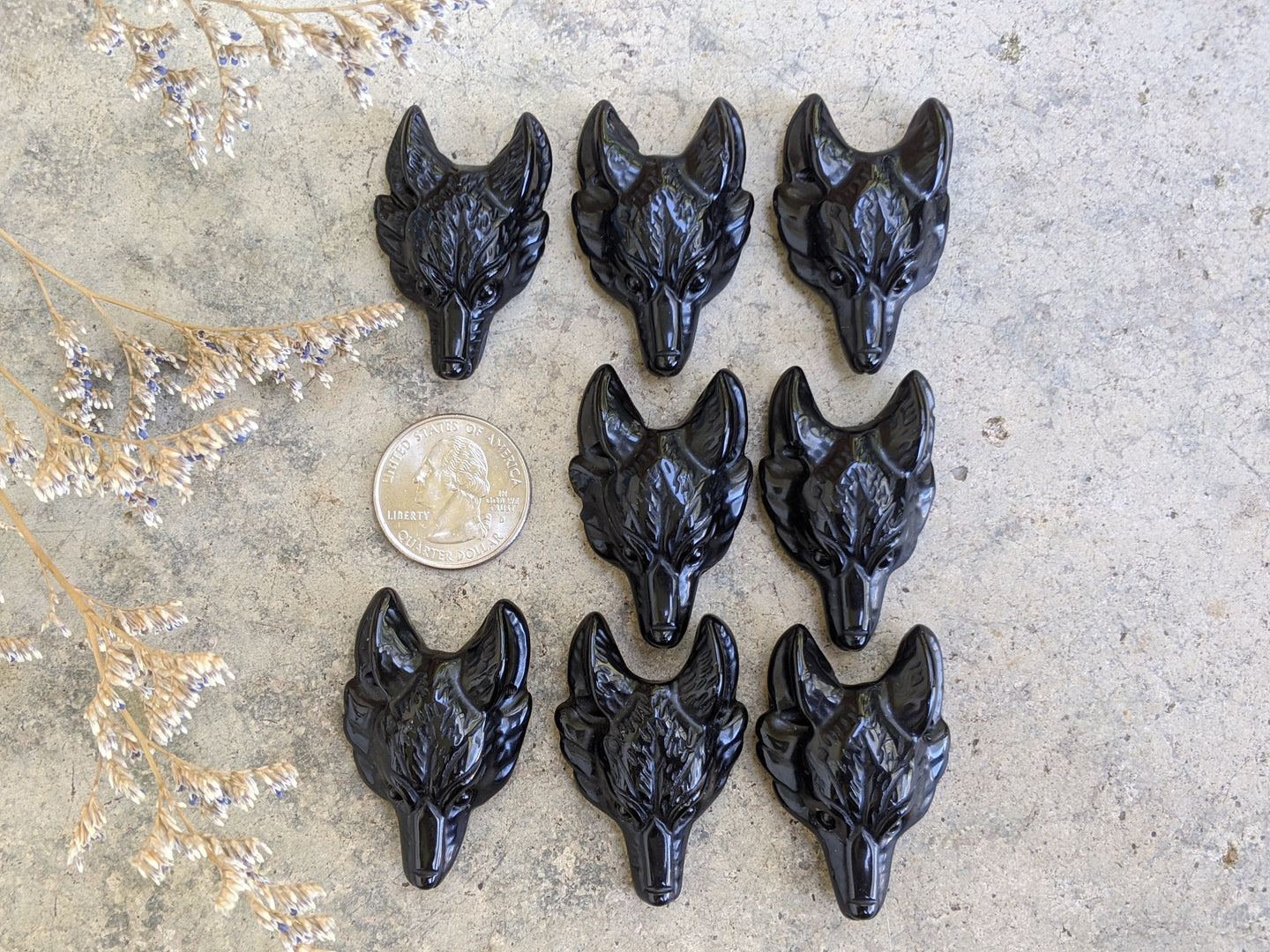 Obsidian Wolf Pendant